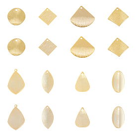 32 шт 8 стиль латунные подвески, капля, квадрат и веер