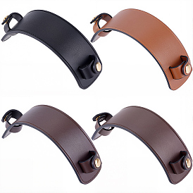 4 Sets 4 Colors PU Leather Shoulder Strap Pads, Bag Handle Wrap, Protector Cover, with Alloy Snap Button, Light Gold