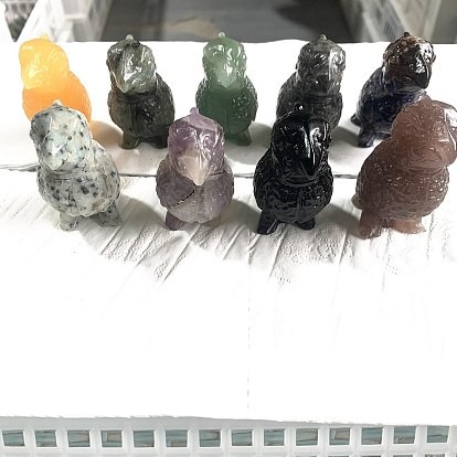 Фигурки попугаев, вырезанные из натурального камня, для украшения рабочего стола домашнего офиса