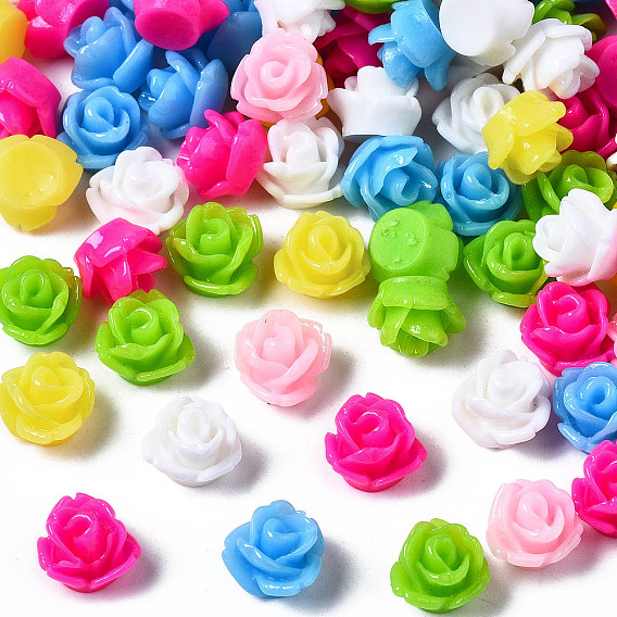 Кабошоны из смолы, цветок, 7.5x6 мм