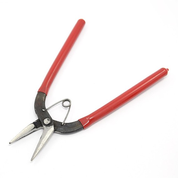 Jewelry Pliers, Iron Flat Nose Pliers, with and Plastic, 150x100x10mm