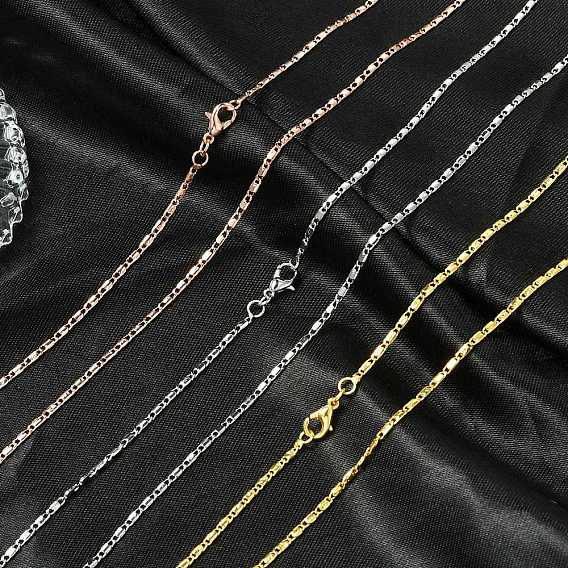 1.5мм стойка покрытие латунные овальные звенья цепи ожерелья для женщин мужчин, без кадмия и без свинца, 901 застежка из нержавеющей стали, долговечный