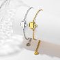 304 Stainless Steel Coffee Cup Link Bracelets, Cable Chain Bracelets for Women