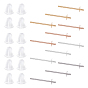 80Pcs 4 Colors 304 Stainless Steel Stud Earring Findings, for Half Drilled Beads, with 80Pcs Plastic Ear Nuts