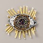 Evil Eye Felt Cloth Patches, Glass Beaded Appliques, Stick On Patch, Costume Accessories
