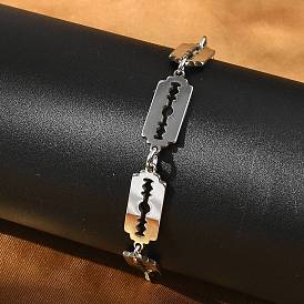 304 браслеты из прямоугольных цепочек из нержавеющей стали для мужчин и женщин