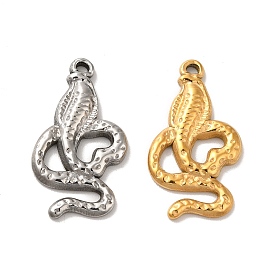 Ion Plating(IP) 304 Stainless Steel Pendants, Snake Charm