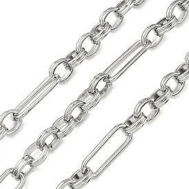 Ручная работа 304 овальная цепочка из нержавеющей стали с прямоугольными звеньями, несварные, с катушкой