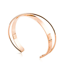 Minimalist Double Layer Solid Copper Bangle Bracelet for Fashionable Look