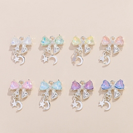 Серебряного сплава подвески, бантом прелести