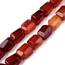 Natural Agate Beads Strands, Faceted, Nuggets