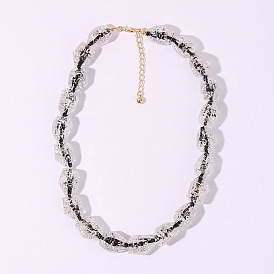 Geometric Irregular Acrylic Necklace for Women, Unique Lock Collarbone Chain