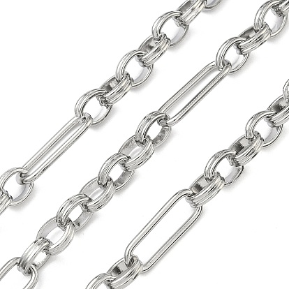 Ручная работа 304 овальная цепочка из нержавеющей стали с прямоугольными звеньями, несварные, с катушкой