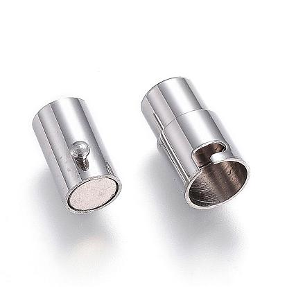 304 Stainless Steel Locking Tube Magnetic Clasps, Column