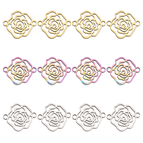 12 шт. 3 цветное ионное покрытие (ip) 304 подвески из нержавеющей стали, розовые ссылки