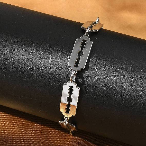 304 браслеты из прямоугольных цепочек из нержавеющей стали для мужчин и женщин