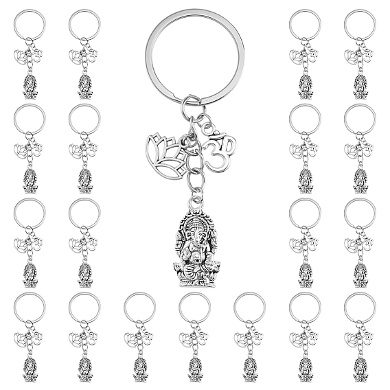 20шт. брелки из сплава, с железными кольцами, человек