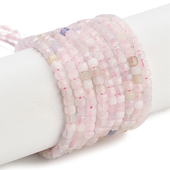 Природные морганит нитей бисера, граненый стол, вырезанный куб