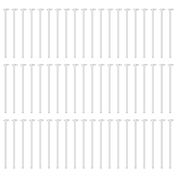 60шт. 925 булавки с плоской головкой из стерлингового серебра, для изготовления ювелирных изделий