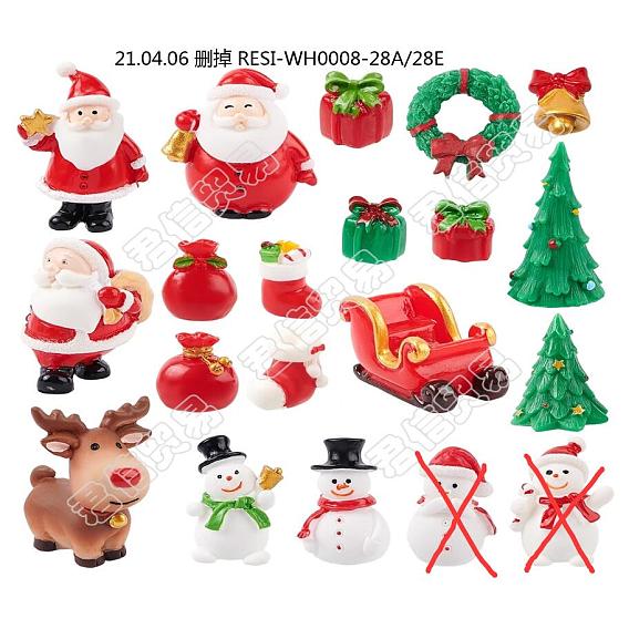 Christmas Miniature Ornaments, Resin Christmas Decorations, for Christmas Party, Mixed Shapes