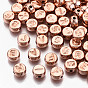 CCB Plastic Beads, Horizontal Hole, Flat Round with Letter