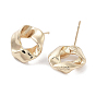 Twist Ring Alloy Studs Earrings for Women, with 304 Stainless Steel Pins