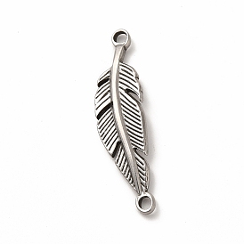 304 Stainless Steel Connector Charms, Feather Links