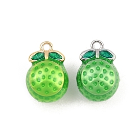 Brass Enamel Pendants, Fruit Charms