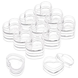Transparent Plastic Bead Storage Containers, Stackable Bead Storage Jars for Beads, Buttons, Crafts, Heart