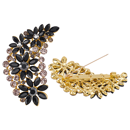 2 шт. брошь в виде цветка из сплава со стразами, булавки для лацканов одежды