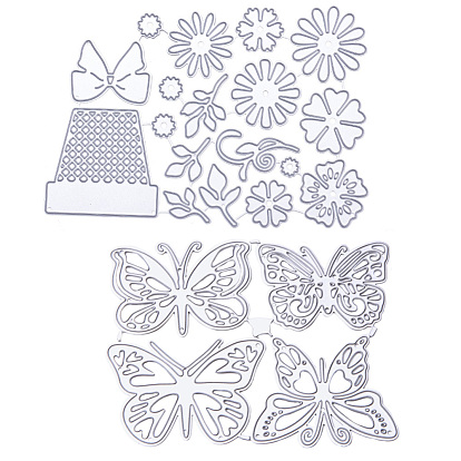 Carbon Steel Cutting Dies Stencils, for DIY Scrapbooking/Photo Album, Decorative Embossing DIY Paper Card, Butterfly & Flower