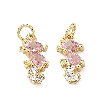 Латунные микро проложить кубического циркония прелести, прелести морских коньков