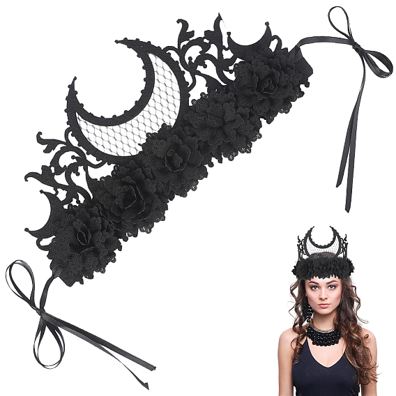 Корона из фетровой ткани и сплава, со стеклянными бусинами, для Хэллоуина