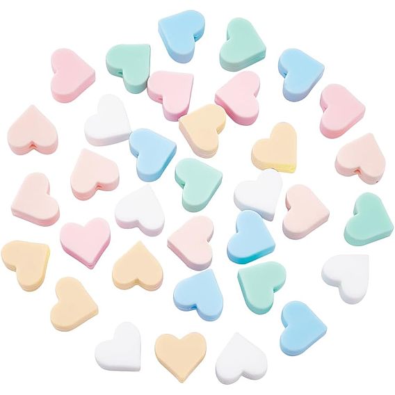 36 шт. 6 цветные экологически чистые силиконовые шарики пищевого качества, сердце