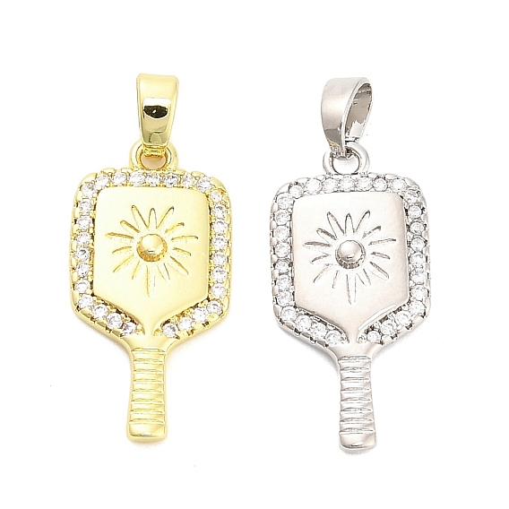 Латунные микро проложить кубического циркония подвески, прелести ракетки, долговечный, стойки покрытие, без свинца и без кадмия, ионное покрытие (ip)