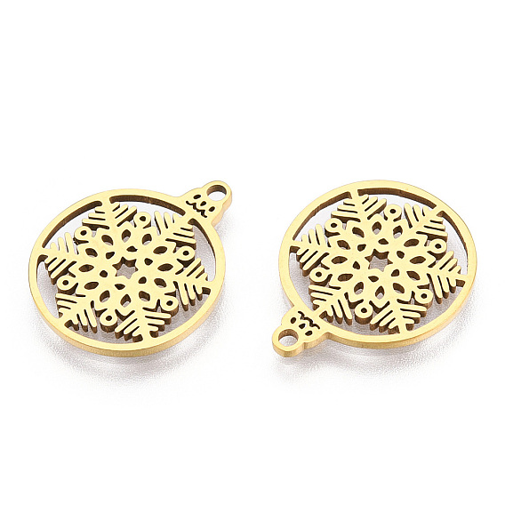 Вакуумное покрытие pvd 201 подвески из нержавеющей стали, лазерная резка, плоские круглые со снежинкой