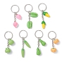 7шт. брелоки из смоляного железа с овощной тематикой, с железными разрезными брелоками