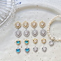 Brass Micro Pave Cubic Zirconia Pendants, Heart