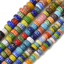 Бусины лэмпворк миллефиори ручной работы, плоско-круглые