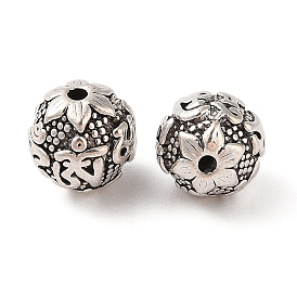 Tibetan Style Alloy Beads, Cadmium Free & Lead Free, Round