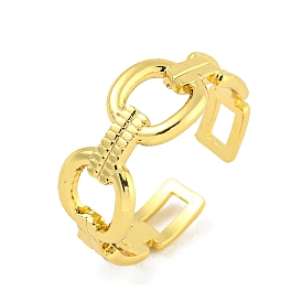 304 Stainless Steel Oval Link Chain Open Cuff Rings for Women