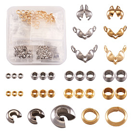 304 комплекты выводов из нержавеющей стали, обжимные бусины и наконечники бусинок