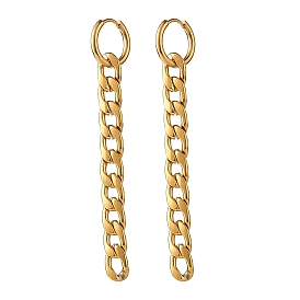 304 серьги-кольца Huggie с цепочкой из нержавеющей стали, серьги-подвески с кисточками на длинной цепочке для женщин