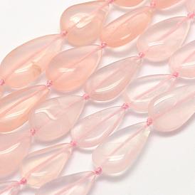 Natural Rose Quartz Beads Strands, Drop