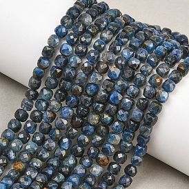 Натуральные нити из кианита / цианита / дистенового бисера, кубические, граненые