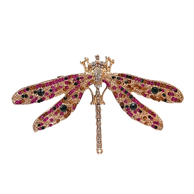 Dragonfly Zinc Alloy Brooches, with Rhinestone