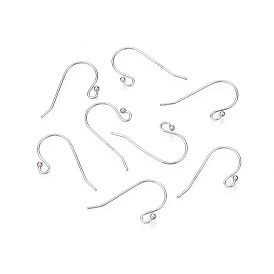 Rhodium Plated Rhodium Plated 925 Sterling Silver Earring Hooks, Ear Wire