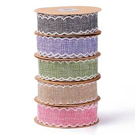 Polyester Imitation Linen Wrapping Ribbon, for Crafts Decoration, Floral Bows Craft