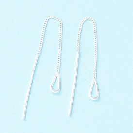 999 изящные серебряные серьги-гвоздики с длинной цепочкой и подвесками, каплевидная серьга нить для девушки женщины