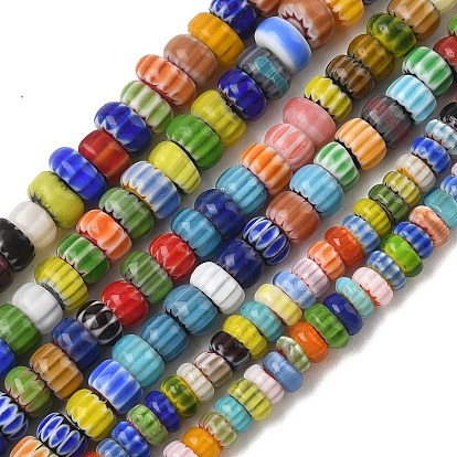 Бусины лэмпворк миллефиори ручной работы, плоско-круглые